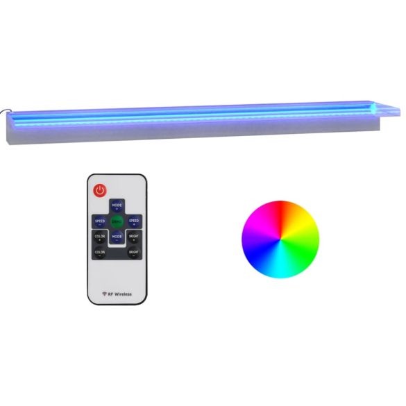 rozsdamentes acél vízeséskifolyó RGB LED-ekkel 108 cm