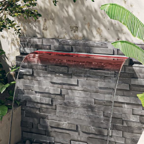 rozsdamentes acél vízeséskifolyó RGB LED-ekkel 108 cm