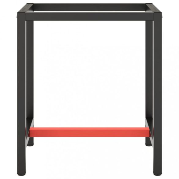 matt fekete-vörös fém munkapadváz 70 x 50 x 79 cm