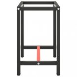 matt fekete-vörös fém munkapadváz 70 x 50 x 79 cm