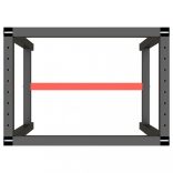 matt fekete-vörös fém munkapadváz 70 x 50 x 79 cm
