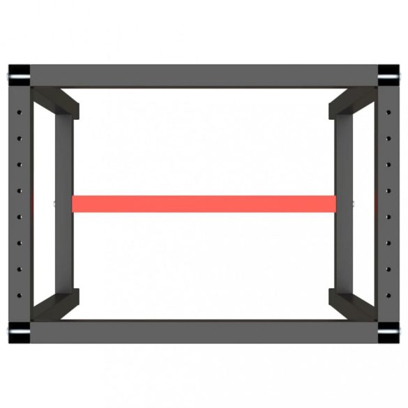 matt fekete-vörös fém munkapadváz 70 x 50 x 79 cm