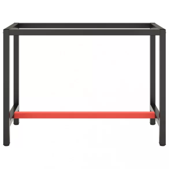matt fekete-vörös fém munkapadváz 110 x 50 x 79 cm