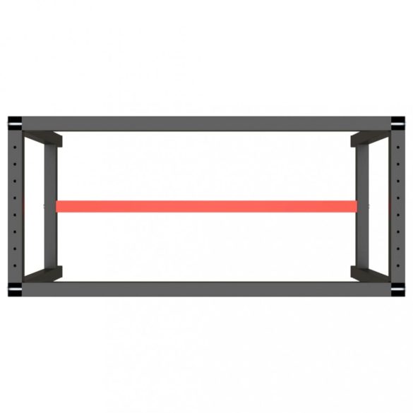 matt fekete-vörös fém munkapadváz 110 x 50 x 79 cm