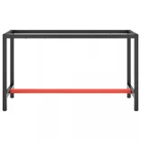matt fekete-vörös fém munkapadváz 140 x 50 x 79 cm
