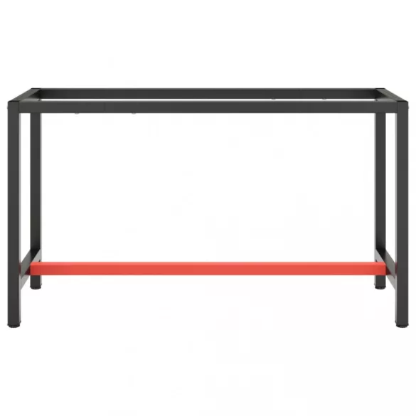 matt fekete-vörös fém munkapadváz 140 x 50 x 79 cm