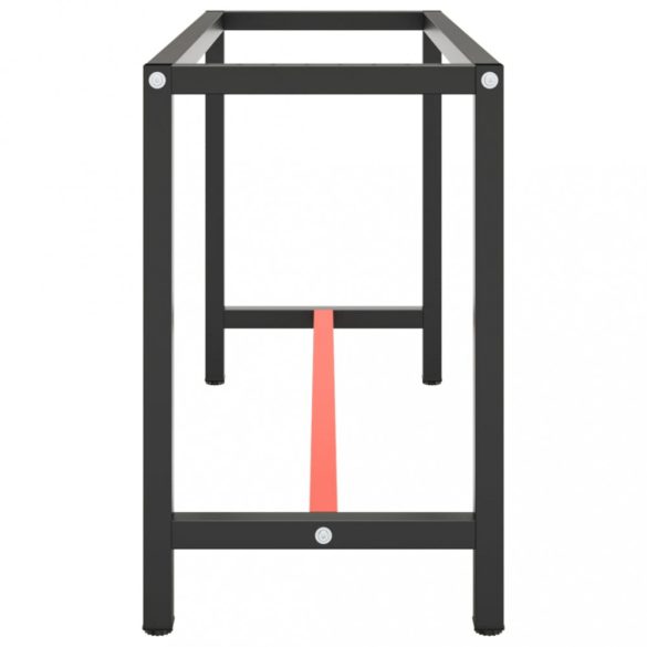 matt fekete-vörös fém munkapadváz 140 x 50 x 79 cm