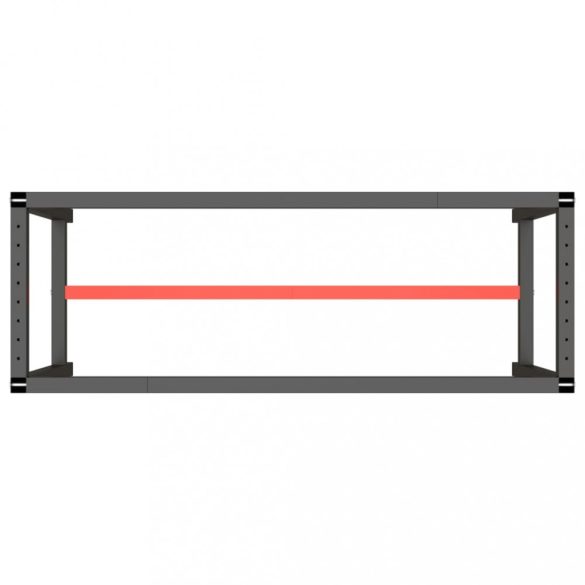 matt fekete-vörös fém munkapadváz 140 x 50 x 79 cm