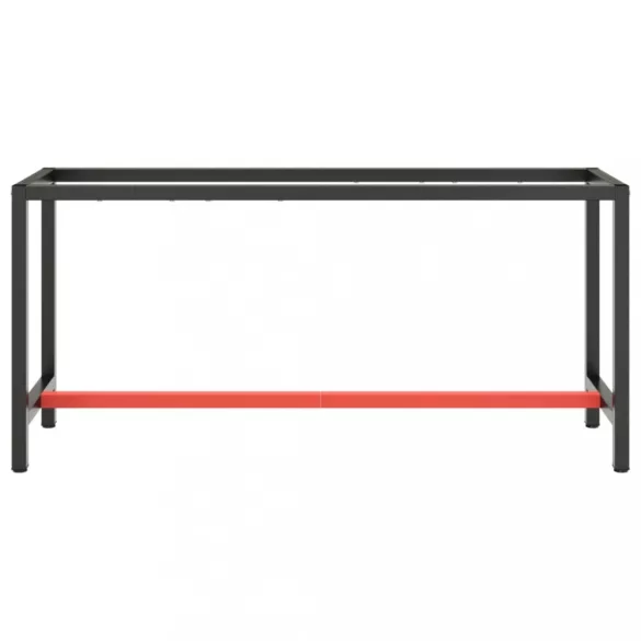 matt fekete-vörös fém munkapadváz 170 x 50 x 79 cm