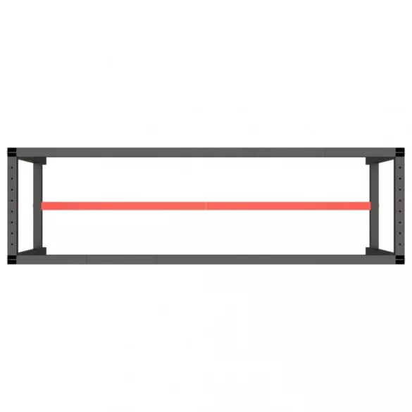matt fekete-vörös fém munkapadváz 170 x 50 x 79 cm