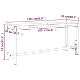 matt fekete-vörös fém munkapadváz 170 x 50 x 79 cm