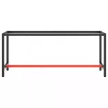 matt fekete-vörös fém munkapadváz 190 x 50 x 79 cm