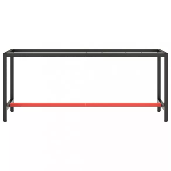 matt fekete-vörös fém munkapadváz 190 x 50 x 79 cm