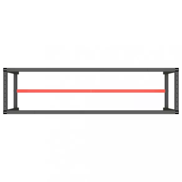 matt fekete-vörös fém munkapadváz 190 x 50 x 79 cm