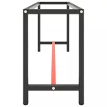 matt fekete-vörös fém munkapadváz 210 x 50 x 79 cm