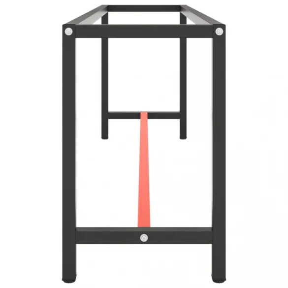 matt fekete-vörös fém munkapadváz 210 x 50 x 79 cm