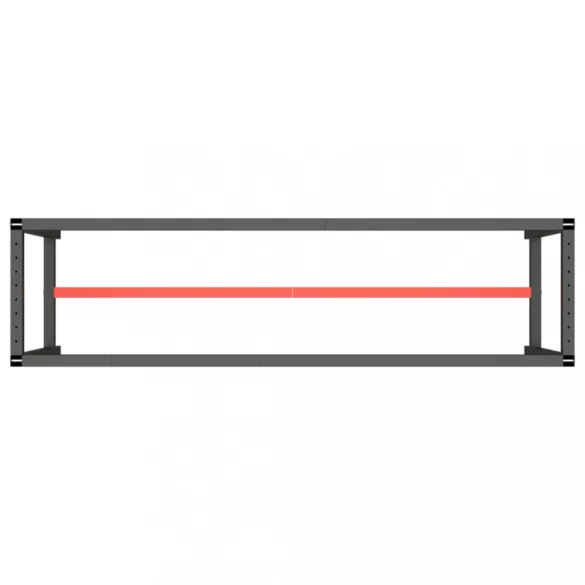matt fekete-vörös fém munkapadváz 210 x 50 x 79 cm