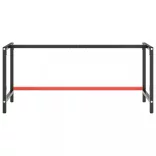 matt fekete-vörös fém munkapadváz 180 x 57 x 79 cm