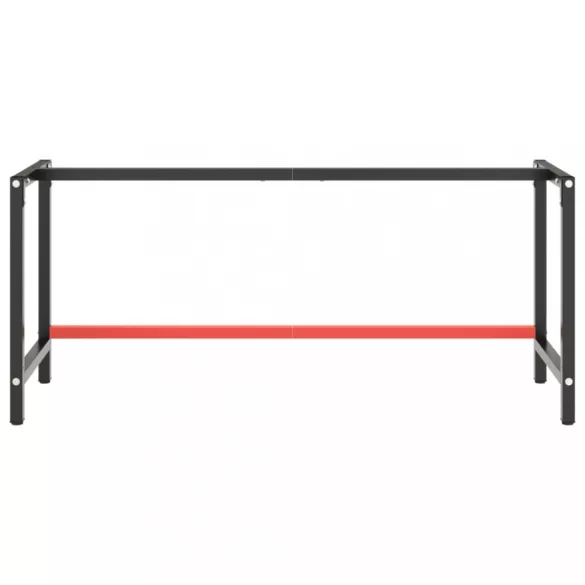 matt fekete-vörös fém munkapadváz 180 x 57 x 79 cm