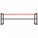 matt fekete-vörös fém munkapadváz 180 x 57 x 79 cm