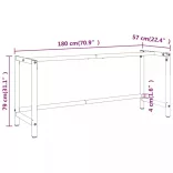 matt fekete-vörös fém munkapadváz 180 x 57 x 79 cm
