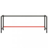 matt fekete-vörös fém munkapadváz 220 x 57 x 79 cm