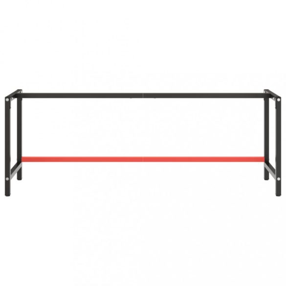 matt fekete-vörös fém munkapadváz 220 x 57 x 79 cm