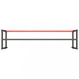 matt fekete-vörös fém munkapadváz 220 x 57 x 79 cm