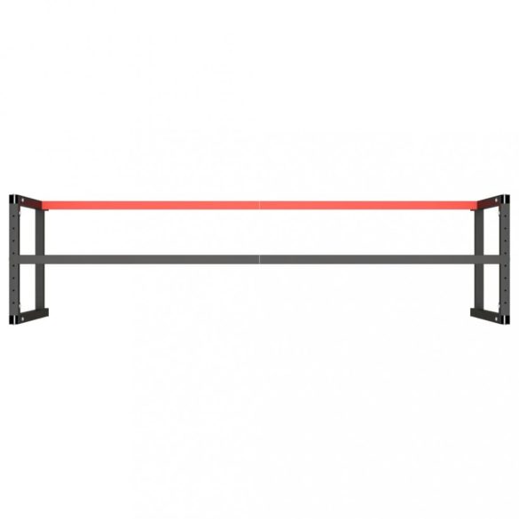 matt fekete-vörös fém munkapadváz 220 x 57 x 79 cm