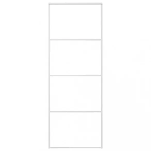 fehér matt ESG üveg és alumínium tolóajtó 76 x 205 cm