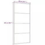 fekete matt ESG üveg és alumínium tolóajtó 90x205 cm