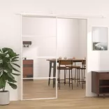 fehér ESG üveg és alumínium tolóajtó 90x205 cm