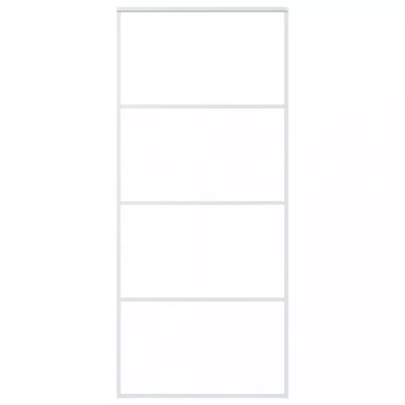 fehér matt ESG üveg és alumínium tolóajtó 90x205 cm