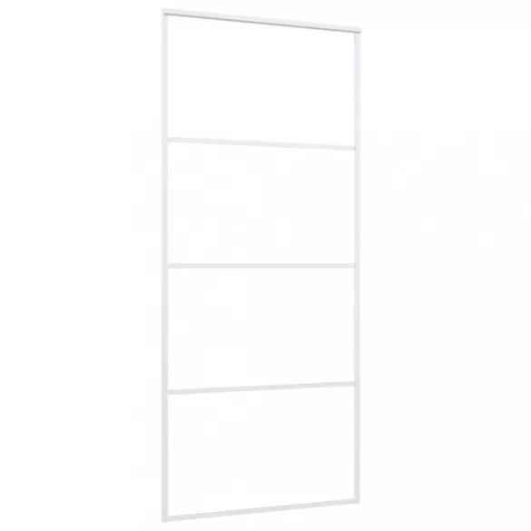 fehér matt ESG üveg és alumínium tolóajtó 90x205 cm
