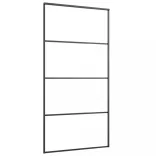 fekete matt ESG üveg és alumínium tolóajtó 102,5x205 cm