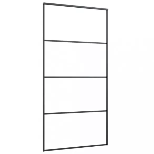 fekete matt ESG üveg és alumínium tolóajtó 102,5x205 cm