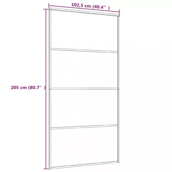 fehér matt ESG üveg és alumínium tolóajtó 102,5x205 cm