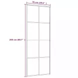 fekete ESG üveg és alumínium tolóajtó 76 x 205 cm