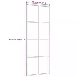 fehér ESG üveg és alumínium tolóajtó 76 x 205 cm