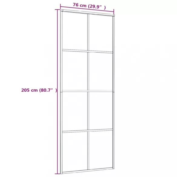 fehér ESG üveg és alumínium tolóajtó 76 x 205 cm
