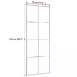 fehér matt ESG üveg és alumínium tolóajtó 76 x 205 cm