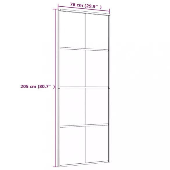 fehér matt ESG üveg és alumínium tolóajtó 76 x 205 cm