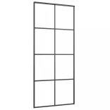fekete ESG üveg és alumínium tolóajtó 90 x 205 cm