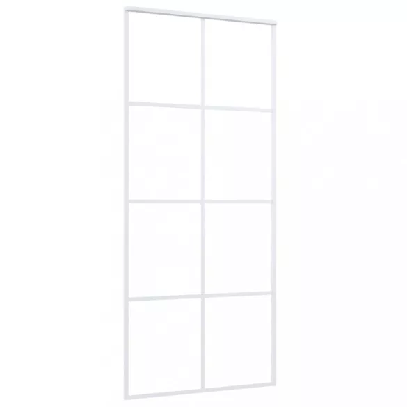 fehér ESG üveg és alumínium tolóajtó 90x205 cm