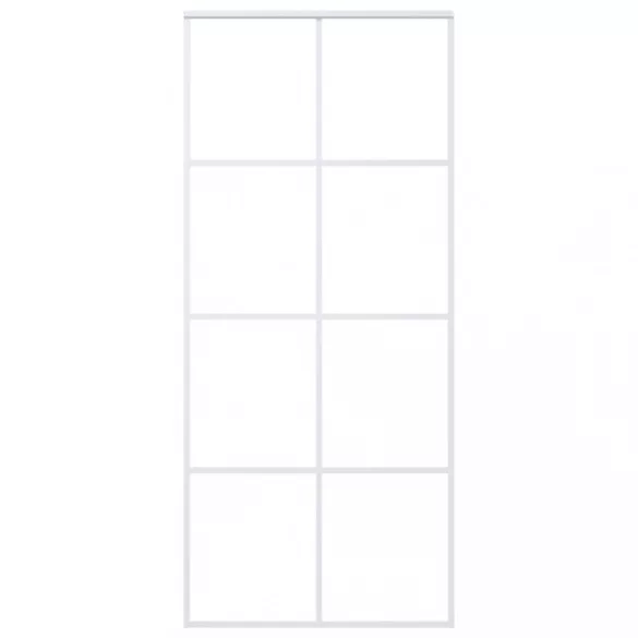 fehér matt ESG üveg és alumínium tolóajtó 90x205 cm