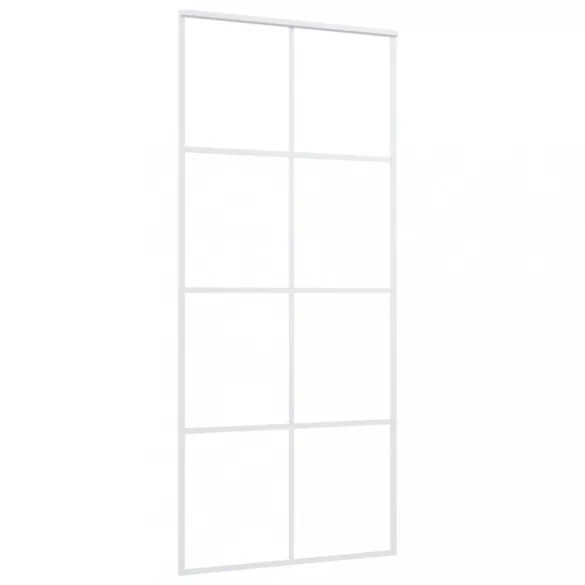 fehér matt ESG üveg és alumínium tolóajtó 90x205 cm