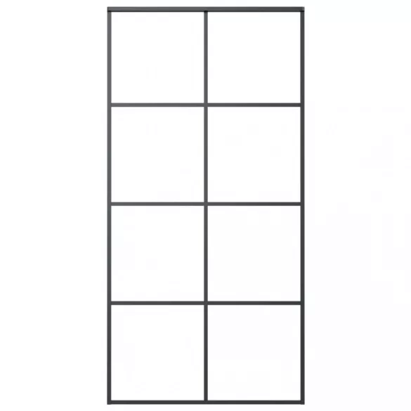 fekete ESG üveg és alumínium tolóajtó 102,5 x 205 cm