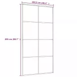fekete ESG üveg és alumínium tolóajtó 102,5 x 205 cm