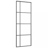 fekete ESG üveg és alumínium tolóajtó 76x205 cm