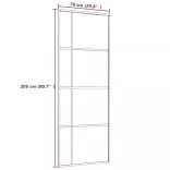 fekete ESG üveg és alumínium tolóajtó 76x205 cm